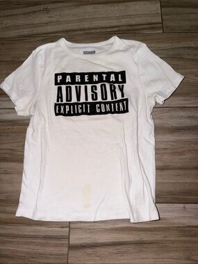 Kids White 'Parental Advisory' Graphic Tee